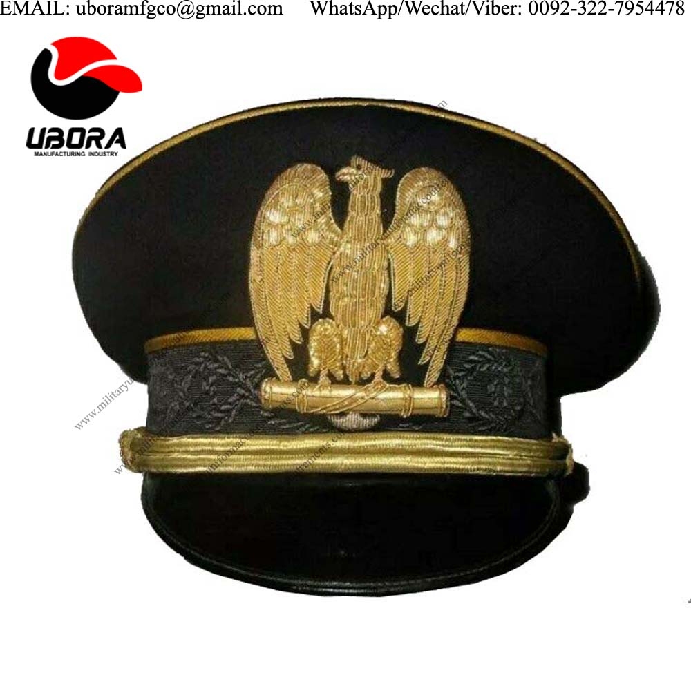 WWII Italian Fascist militaria visor hat bullion wire Military Peaked Caps, Military cap visor, Army